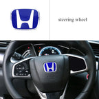 Car Logo Badge Front Grille Trunk Steering Wheel Decoration Accessories For Honda Fit GK5 HRV Vezel Accord Civic Cars Emblem