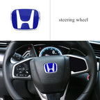 Car Logo Badge Front Grille Trunk Steering Wheel Decoration Accessories For Honda Fit GK5 HRV Vezel Accord Civic Cars Emblem