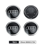 For Audi A8 A5 A6 C5 C6 C7 A7 A1 A3 A4 B5 Q3 Q5 Q7 TT 4pcs 60mm 61mm 68mm 69mm Car Wheel Hub Center Caps Rim Cover Accessories