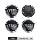 For Audi A8 A5 A6 C5 C6 C7 A7 A1 A3 A4 B5 Q3 Q5 Q7 TT 4pcs 60mm 61mm 68mm 69mm Car Wheel Hub Center Caps Rim Cover Accessories