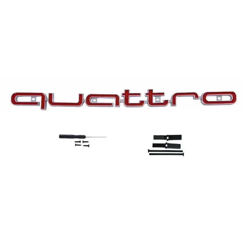1Pc Audi Quattro Front Grille Emblem 3D ABS Car Emblem Sticks For A3 A4 A5 A6 A6L A8 Q3 Q5 Q7 S3 S4 S5 RS3 RS4 RS6 Accessories