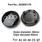 4pcs AUDI 60/61/68/69/77MM/135MM Car Wheel Center Hup Cap Cover for A6L A7 A8 A3 A4 A5 A6 S3 S4 Q3 Q5 Q5L Q7 RS3 RS4 RS5 RS6 TT