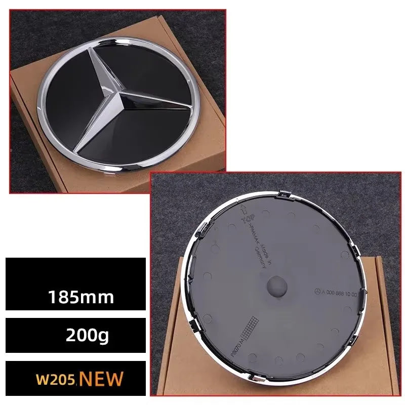 3D 185MM 205MM Front Grille Star Logo Emblem Badge Auto Accessories for Mercedes-Benz Amg C/B/E Class W205 W253 W213 GLC GLE