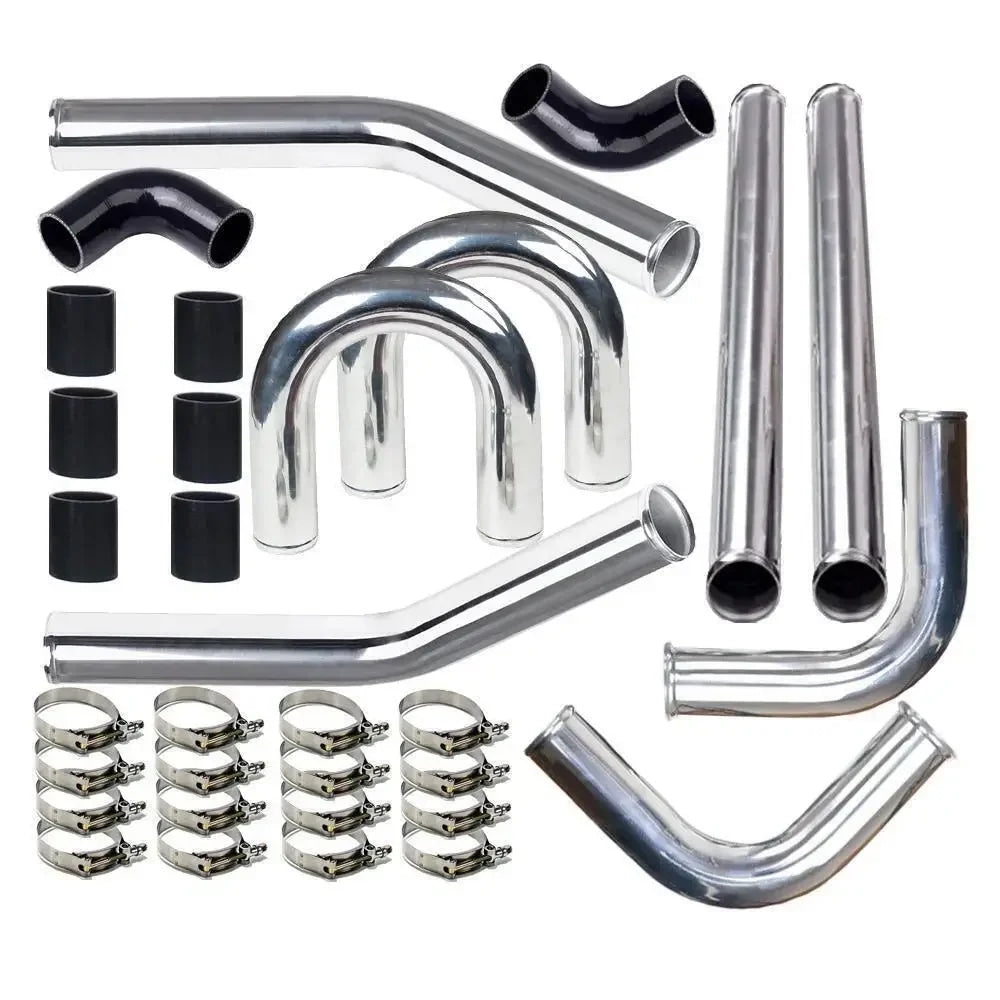 2 Inch Universal Turbo Intercooler Piping +Silicone Coupler + Clamp Kit Aluminum