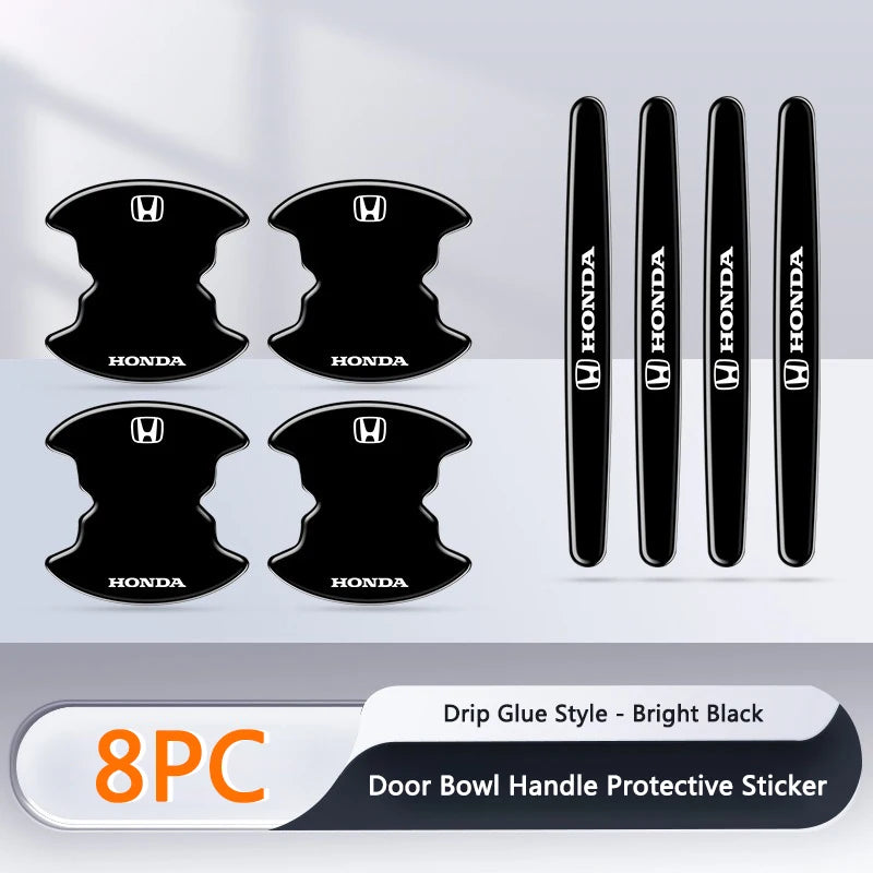 Car Door Handle Bowl Stickers Anti-collision Protector Stickers For Honda Mugen Power Civic Accords CRV Hrv Jazz CBR VTEC VFR