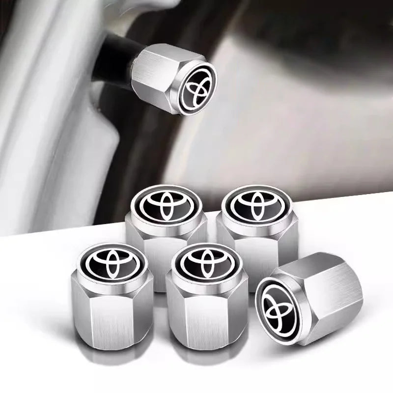 5pcs Car Tire Stem Valve Caps Dustproof Caps Cover Accessories For Toyota Hilux Aygo Yaris Ractis Corolla Camry CHR Auris Tacoma