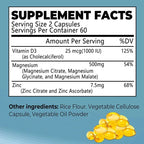 Magnesium Glycinate Capsules 500mg - Supports Bone and Heart Health, Aids Sleep, Relieves Stress, and Promotes Muscle Relaxation