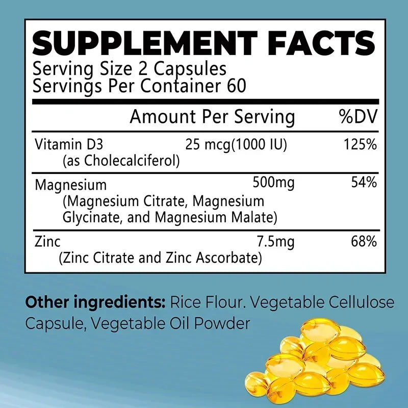 Magnesium Glycinate Capsules 500mg - Supports Bone and Heart Health, Aids Sleep, Relieves Stress, and Promotes Muscle Relaxation