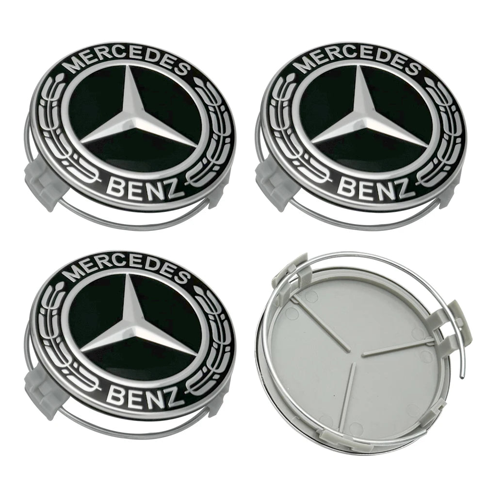 75MM 4pcs Car Wheel Center Covers Hub Caps For Mercedes Benz W203 W204 W210 W168 AMG CLA GLB GLC Interior Mouldings DQLGG-BENC