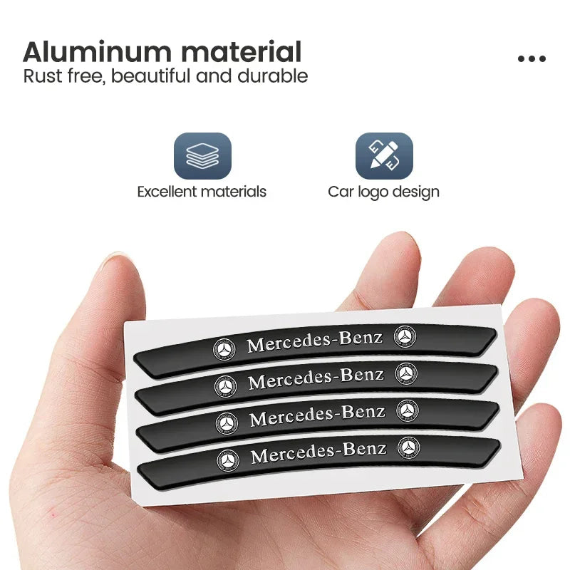 4Pcs Metal Car Wheel Hub Sticker Decorative Accessories For Mercedes Benz AMG GLE GLC W205 W206 W203 W204 W210 W212 W213