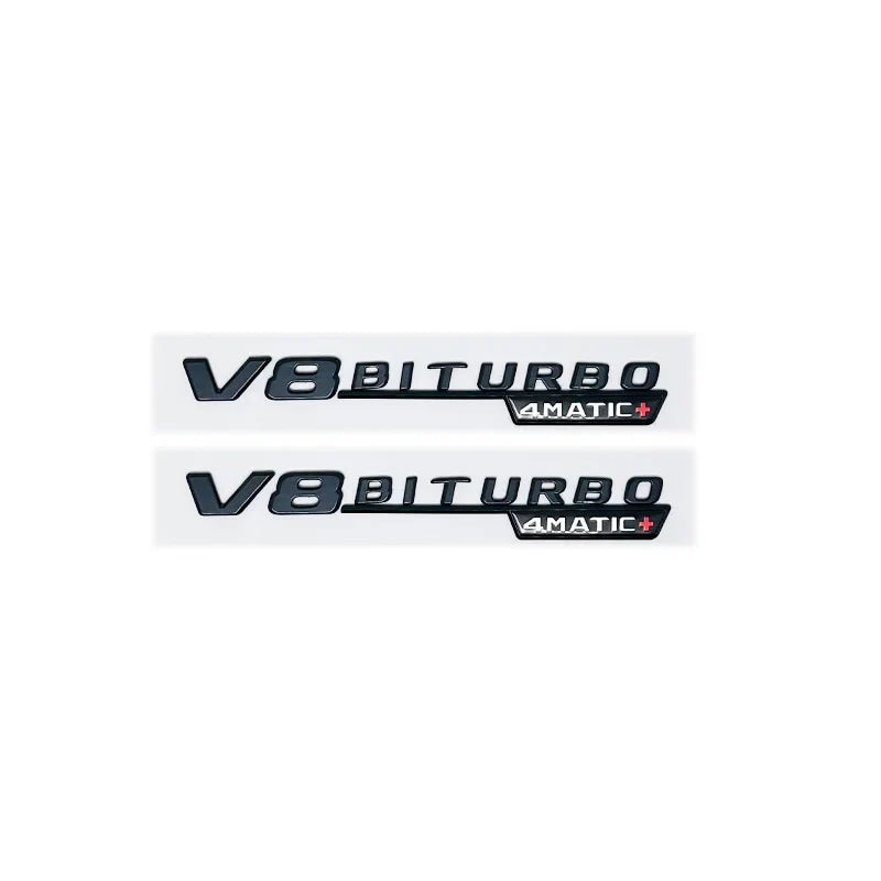 Universal V8 BITURBO 4MATIC+ Car Fender Emblem Badge for Mercedes Benz W220 W201 W222 W204 W176 W124 W212 W213 W177 - Vehicle Ac