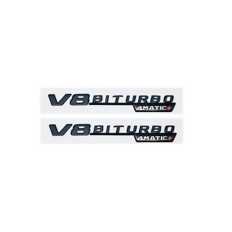 Universal V8 BITURBO 4MATIC+ Car Fender Emblem Badge for Mercedes Benz W220 W201 W222 W204 W176 W124 W212 W213 W177 - Vehicle Ac