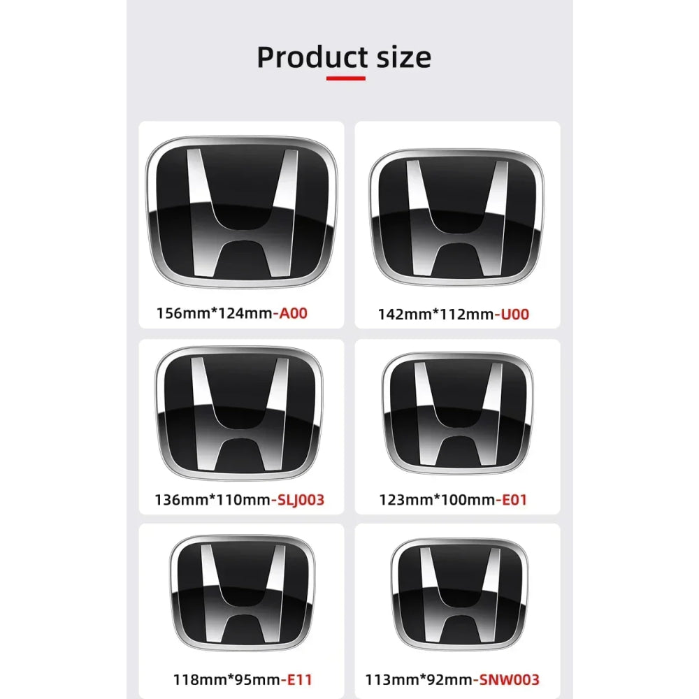 1pcs 3D H Custom Badge Decal for Honda Civic VEZEL CRV City Accord Fit Odyssey Car Hood Front Grill Rear Trunk H Logo Sticker