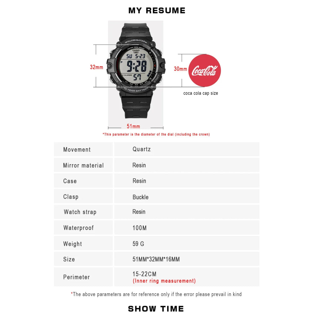 Casio watch menTen years of electricity top luxur set LED digital sport Waterproof quartz men watch relogio masculino AE-1500WH