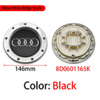 ABS 14.6CM 9 Hole Black Gray Hub Cap For Audi TT A2 A3 A8 S6 Q7 RS6 Badge Logo Hub Cap Accessories Car Large Hub Center
