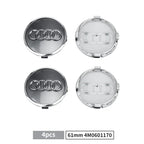 For Audi A8 A5 A6 C5 C6 C7 A7 A1 A3 A4 B5 Q3 Q5 Q7 TT 4pcs 60mm 61mm 68mm 69mm Car Wheel Hub Center Caps Rim Cover Accessories