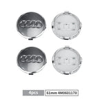 For Audi A8 A5 A6 C5 C6 C7 A7 A1 A3 A4 B5 Q3 Q5 Q7 TT 4pcs 60mm 61mm 68mm 69mm Car Wheel Hub Center Caps Rim Cover Accessories