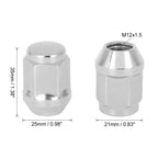X Autohaux 4PCS Car Wheel Nut Caps Screw Bulge Acorn Cone Racing Bolt Head Cover Anti-Theft Lug Nuts Bolts M12/14x1.5 M12x1.25