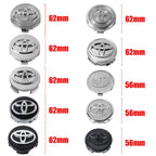 56/62mm Car Wheel Hub Center Caps 4PCS For Toyota Yaris Prius Rav4 Land Cruiser Highlander TRD Corolla C-HR Aygo Mod Parts