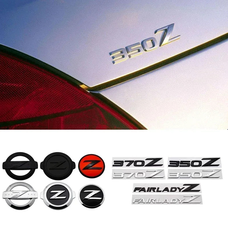 Car Front Emblem Sticker Auto Rear Trunk Badge for Nissan Z 350Z 370Z Fairlady Z3 Z34 Altima Leaf Livina Maxima Qashqai Sylphy