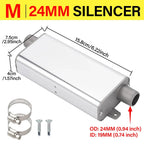 24mm Muffler Silencer S Curved Air Diesel Parking Heater Exhaust Pipe Aluminum Alloy Small Medium Large for Weibost Eberspach