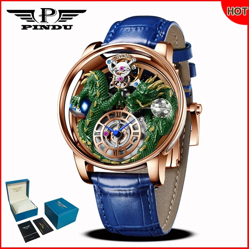PINDU Design 2025 NEW Men Watch Diamond TourbillionTop Brand Luxury Astronomia Quartz Watch Men sapphire glass waterproof Watch