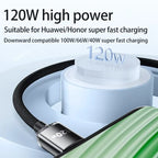 Cable de 120W 7A tipo C a tipo C para Iphone 15 Xiaomi Oneplus teléfono móvil Cable USB C de carga rápida cables de cargador de datos rápidos tipo C
