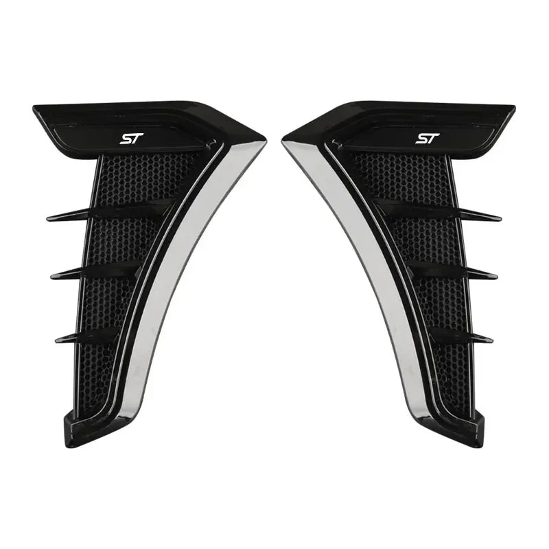 Black Car Fender Side Vents Air Flow Intake Hole Shark 3D Grille Sticker Cover for Ford Focus ST Mondeo Fiesta Kuga Escape Car