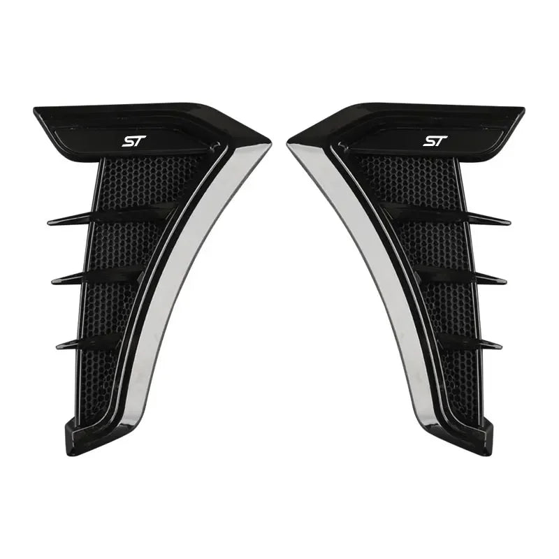 Black Car Fender Side Vents Air Flow Intake Hole Shark 3D Grille Sticker Cover for Ford Focus ST Mondeo Fiesta Kuga Escape Car