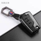 For Toyota Camry RAV4 Forturner Hilux Auris Corolla Avensis Verso Yaris Aygo Scion TC ABS Carbon Fiber Style Car Key Case Cover