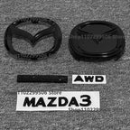 glossy black ABS Car Front Grille Eemblem Rear Trunk Badge Replace stickers  SKYACTIV  GX For 2019-2025 Mazda 3 Logo Accessories