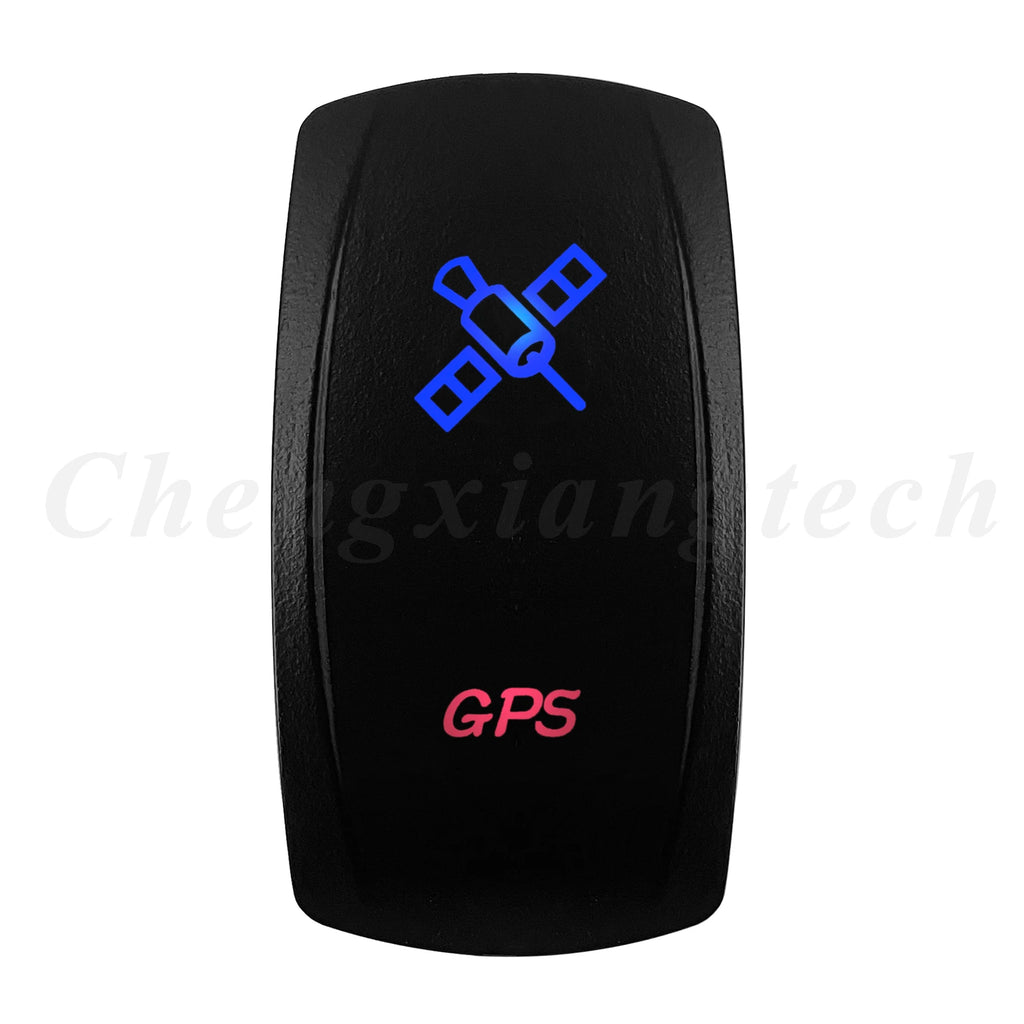 Waterproof 5 Pins SPST On/Off Rocker Switch Blue & Red Led 20A/12V 10A/24V Toggle Switch GPS for Cars,Trucks, RVs, Boats