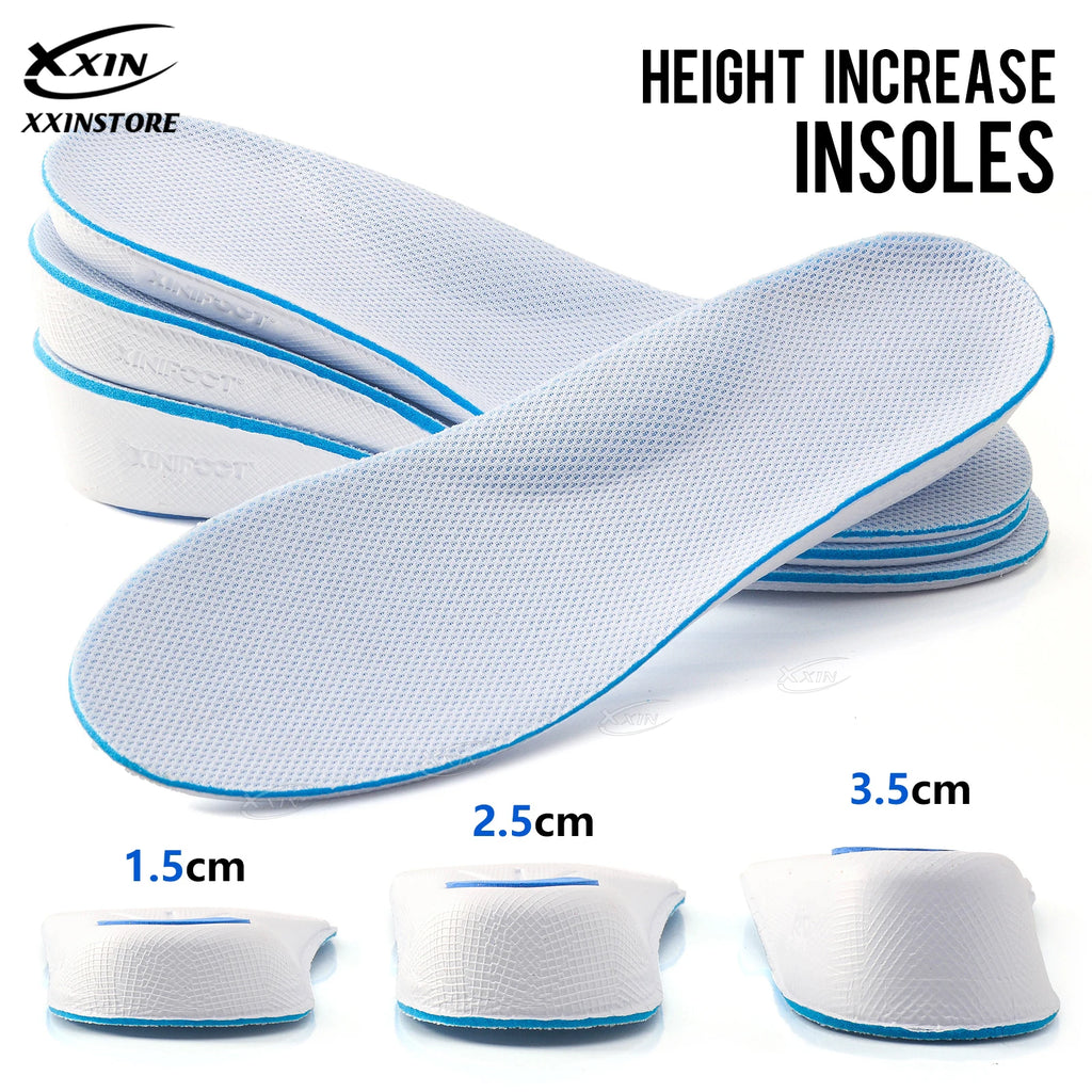 Plantillas de espuma viscoelástica para aumento de altura, almohadillas para zapatos, talla 35-46, 1,5/2,5/3,5 cm, para hombre y mujer