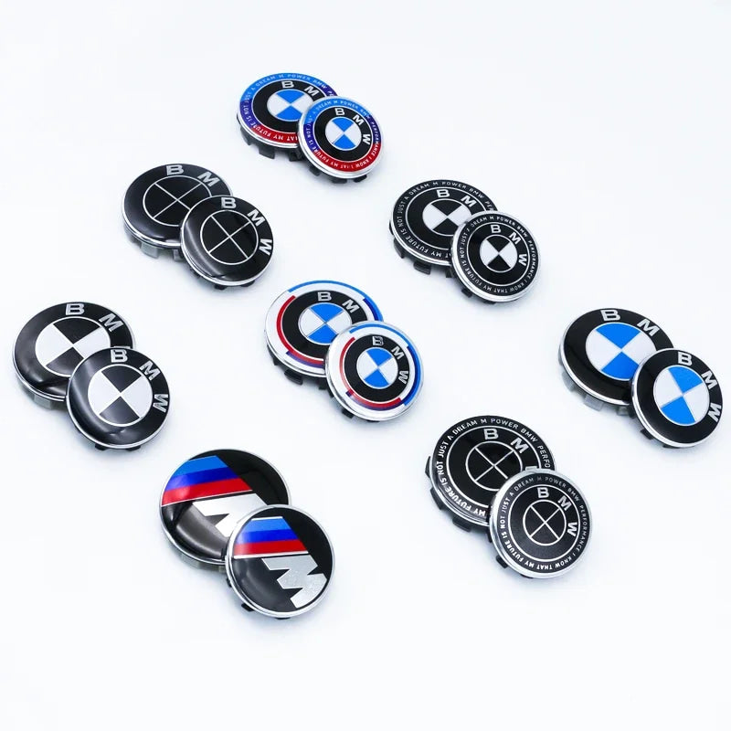 4Pcs 56MM 68MM Car Wheel Center Cap  Hub Covers For BMW M Logo E84 E83  X1 X2 X3 F48 G01 X4 X5 X6 Badge Auto Tuning Accessories