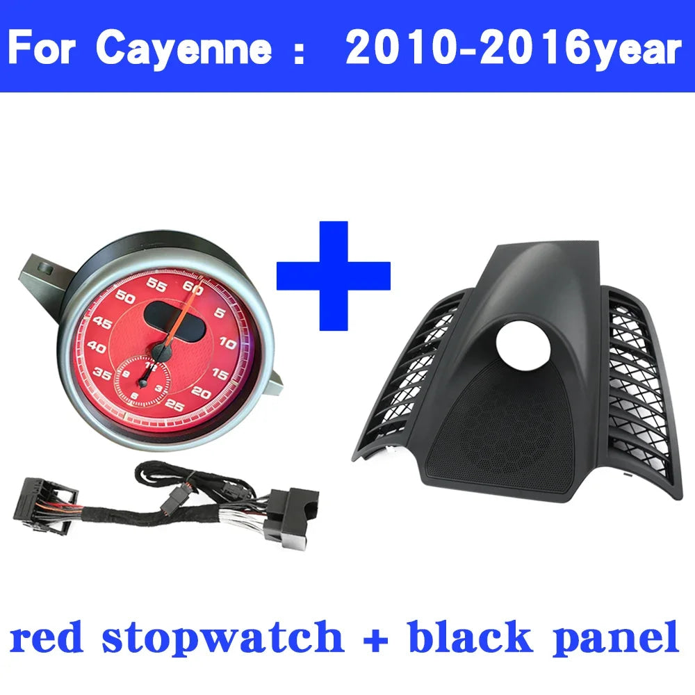 Car Stopwatch Panel Cover For Porsche Cayenne 958 chrono watch Interior Center Dashboard Clock Compass Modification Accessories