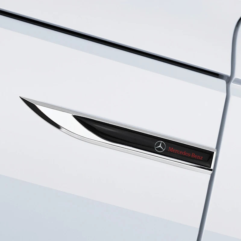 1 Pair Car Side Fender Knife Stickers Emblem Badge Decals Trim Styling for Mercedes Benz AMG W203 W206 W220 W205 W211 W212 W201