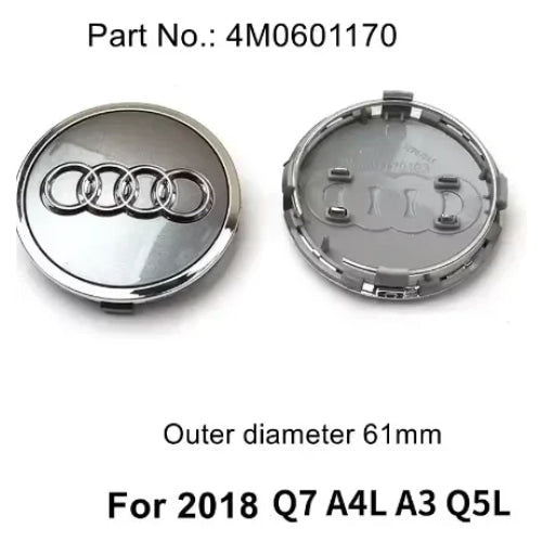 4pcs AUDI 60/61/68/69/77MM/135MM Car Wheel Center Hup Cap Cover for A6L A7 A8 A3 A4 A5 A6 S3 S4 Q3 Q5 Q5L Q7 RS3 RS4 RS5 RS6 TT