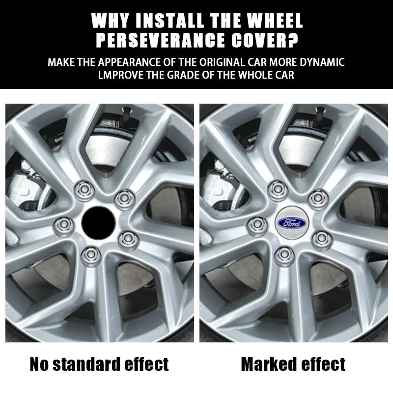 4Pc 65mm 60mm 56mm Car Wheel Center Hub Cap Cover Badge Stickers For Ford F150 Focus Ranger Fiesta Transit Mustang Mondeo Fusion