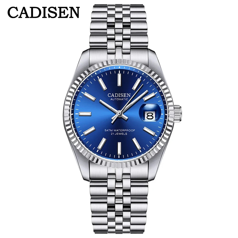 CADISEN Men Mechanical Watch Top Brand Luxury Japan MIYOTA 8215 Automatic Watch Business Stainless Steel Waterproof Watch Men