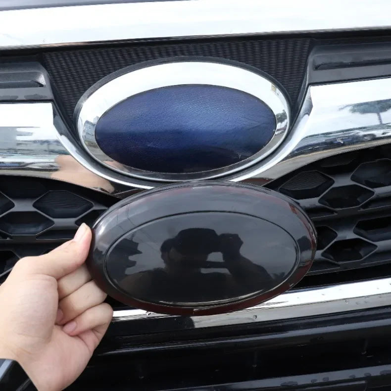 For 2013-2018 Subaru Forester ABS Blackened Car Logo Decoration Ring Front and Rear Logo Cover Decoration Car Accessories