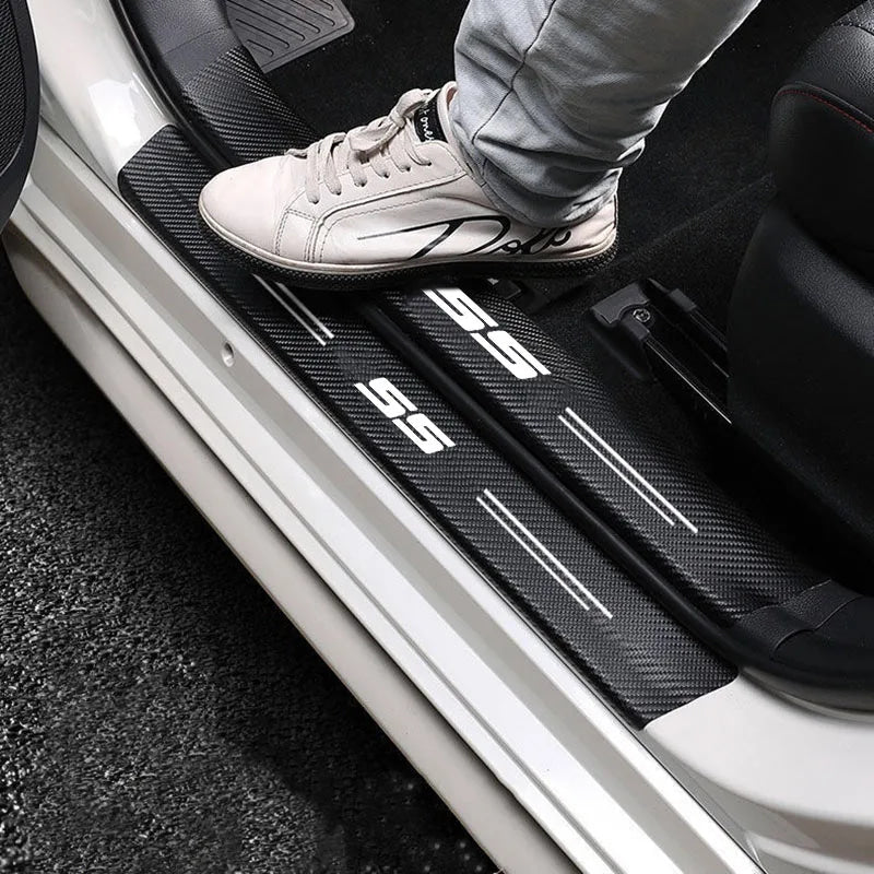 Carbon Fiber Car Stickers Door Sill Protector Bumper Protection Tape for Chevrolet SS Sport Cruze Camaro Captiva Aveo Lacetti