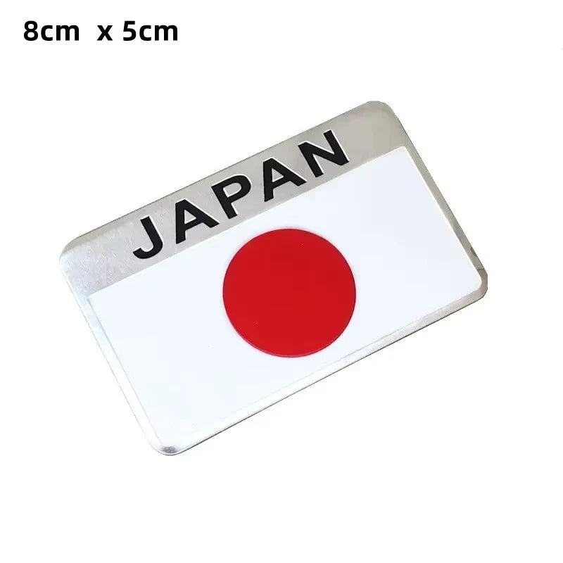 Aluminum Japanese JAPAN National Flag Car Emblem Motorcycle Body Trunk Decal Sticker For Toyota Honda Suzuki Nissan Mazda SUBARU