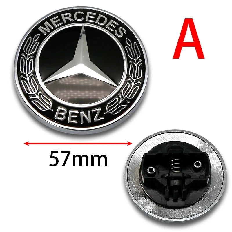 57mm Hood Star Emblem Cover Badge for Mercedes Benz W203 W204 W212 W213 W221 W222 C E S Class Car Exterior Accessory