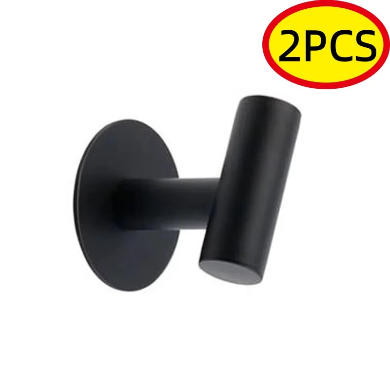 1 Uds., gancho autoadhesivo sin perforaciones, gancho de baño de acero inoxidable, accesorios de baño, organizador de cocina