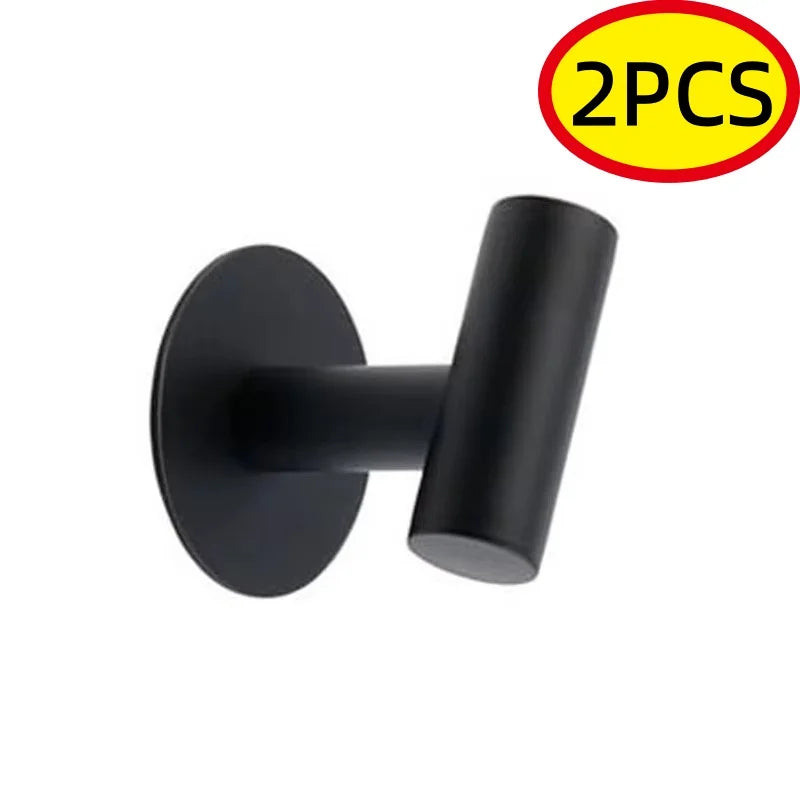 1 Uds., gancho autoadhesivo sin perforaciones, gancho de baño de acero inoxidable, accesorios de baño, organizador de cocina