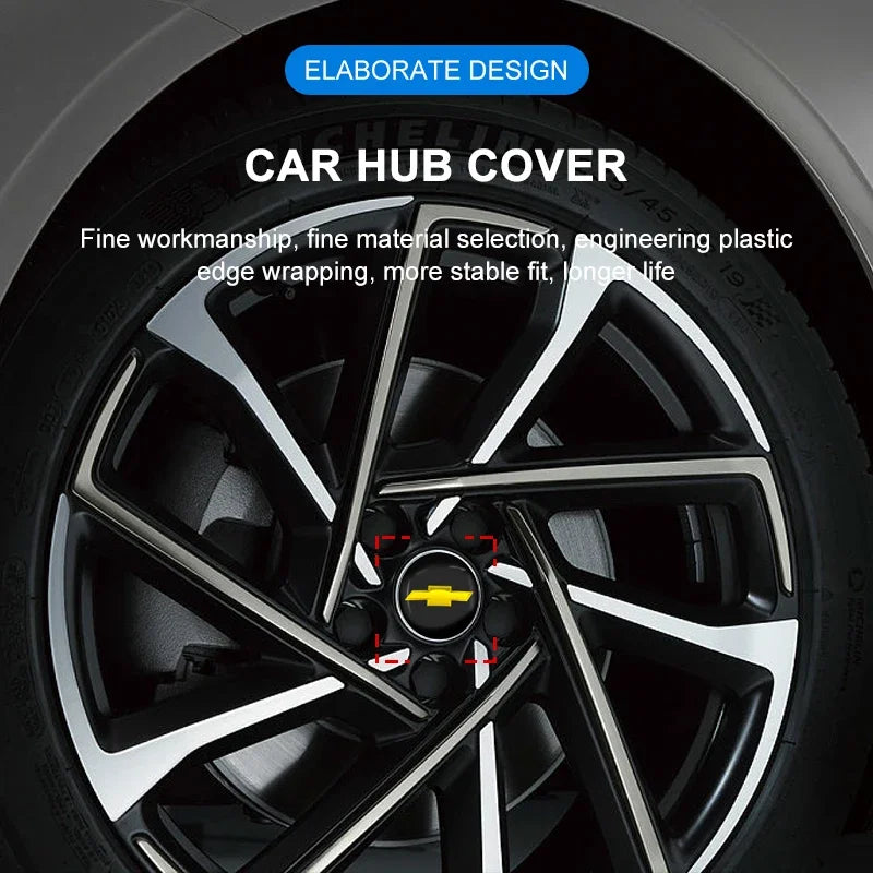 4Pcs Car Wheel Hub Cover Rim Center Cap Decorative Accessories For Chevrolet Silverado Impala Malibu Cruze Camaro Blazer Spark