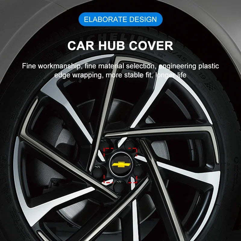 4Pcs Car Wheel Hub Cover Rim Center Cap Decorative Accessories For Chevrolet Silverado Impala Malibu Cruze Camaro Blazer Spark