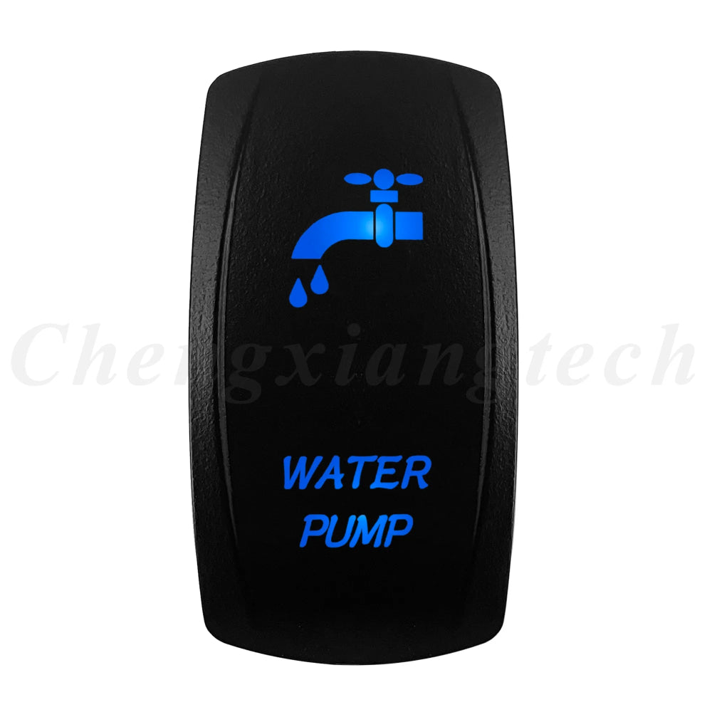 12V 20A Blue Led Car Boat Laser Rocker Switch ON OFF, (ON) OFF, ON OFF ON, (ON) OFF ON, (ON) OFF (ON) Waterproof