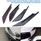 4pcs Front Bumper Side Canards Splitter Fins Universal Spoilers Carbon Fiber Car Door Anti-collision Belt Bumper Guard