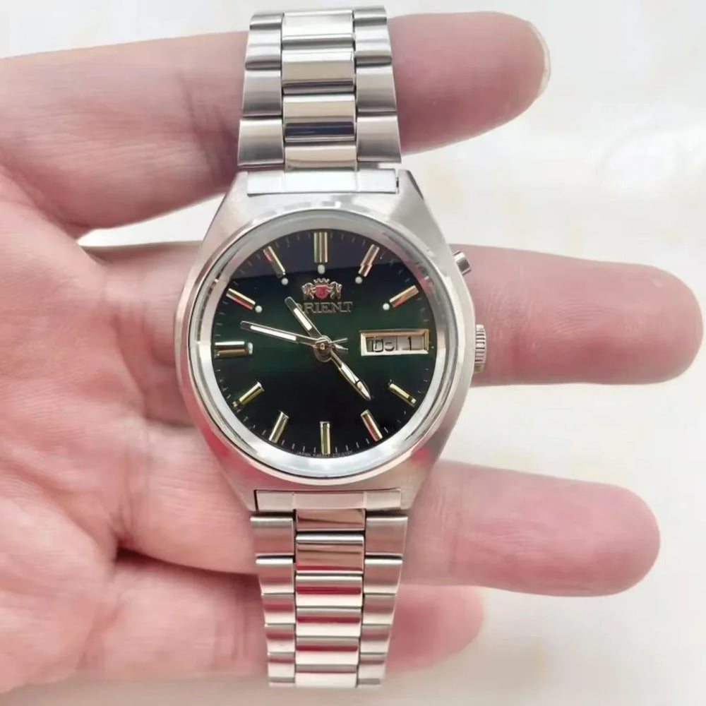 36MM Casual Diamond Date Sports Watch with Japanese Movement Unisex Mechanical Watch in Stainless Steel World Time Orient Series